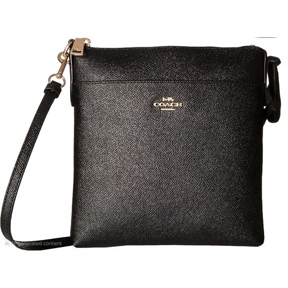 AUTHENTIC Coach V1009  Crossgrain Black Leather Kitt Zip-Top Crossbody Bag - Picture 1 of 9